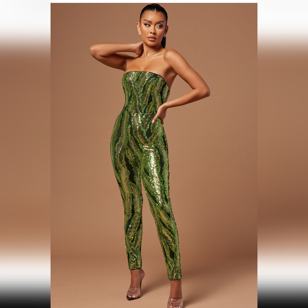 Kieran sequin jumpsuit - green